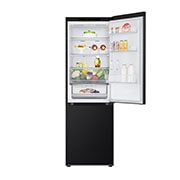 front view top door open with food