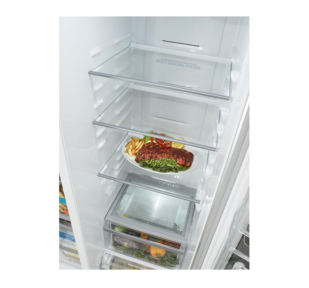 LG Refrigerador Side by Side con tecnología Inverter Linear Compressor y capacidad total de 522 L, GC-B207GLQV