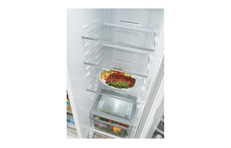 LG Refrigerador Side by Side con tecnología Inverter Linear Compressor y capacidad total de 522 L, GC-B207GLQV