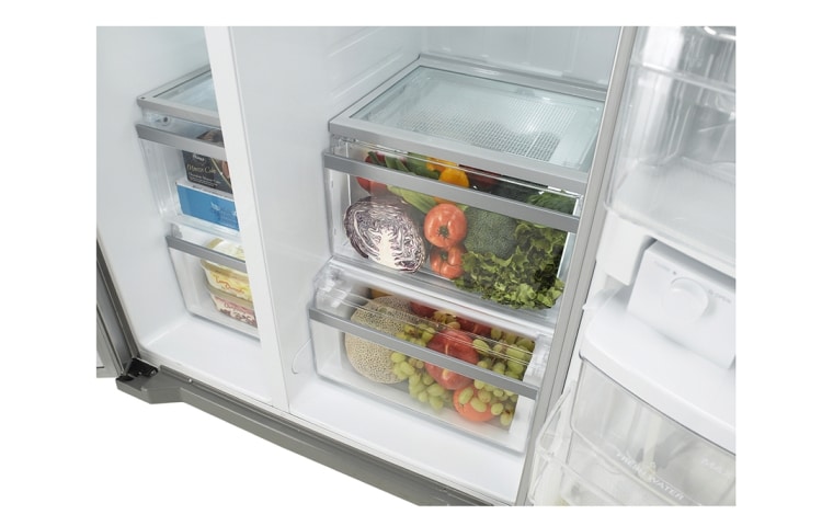 LG Refrigerador Side by Side con tecnología Inverter Linear Compressor y capacidad total de 522 L, GC-B207GLQV