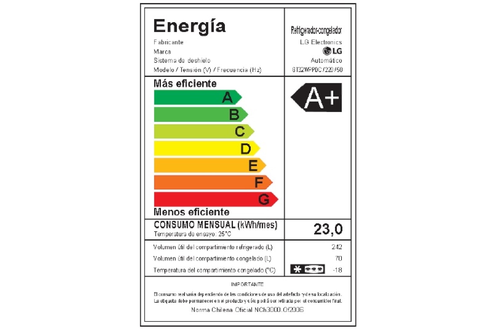 LG Refrigerador Top Freezer con motor Smart Inverter Compressor y capacidad total de 312 Litros, GT32WPPDC