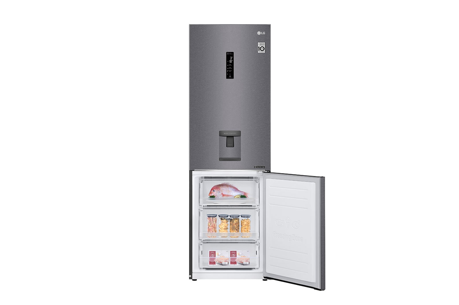LG Refrigerador Bottom Freezer con motor Inverter Linear Compressor y capacidad total de 336 Lts, LB37SPGK