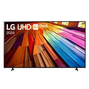 Vista frontal del TV LG UHD, UT80