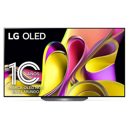 Vista frontal con LG OLED y Emblema 10 Años Marca OLED No.1 en el Mundo.