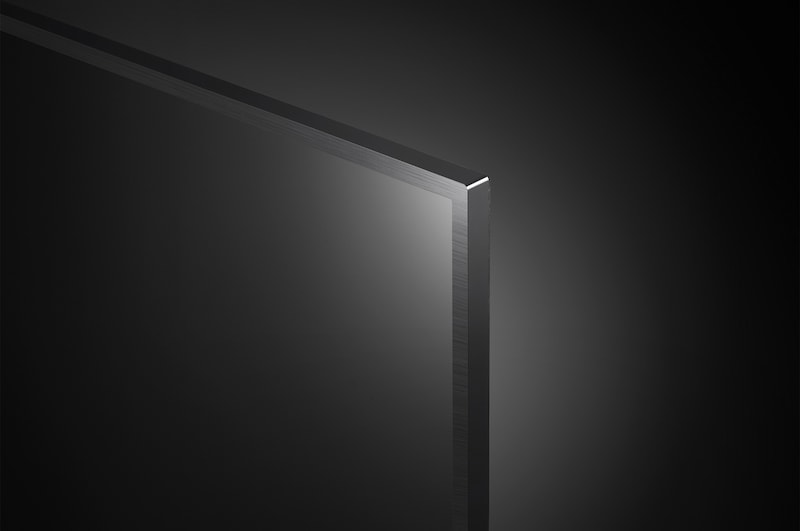 Primer plano del borde superior del TV LG FHD, LR60