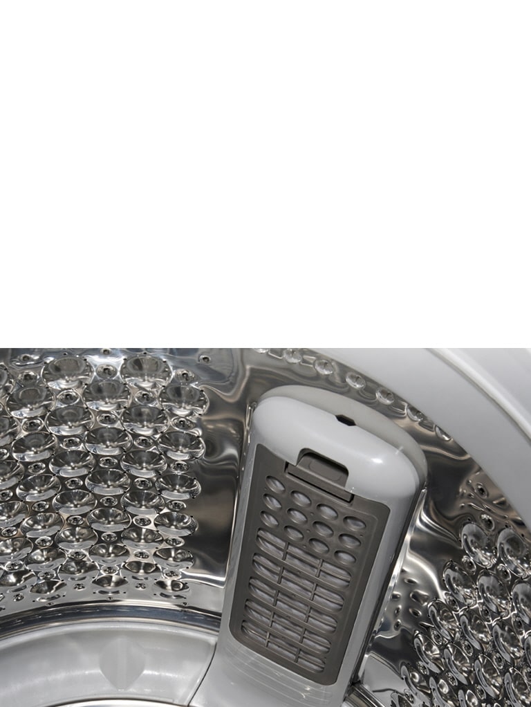 El filtro de pelusas más grande mantiene el tambor y la ropa más limpios.