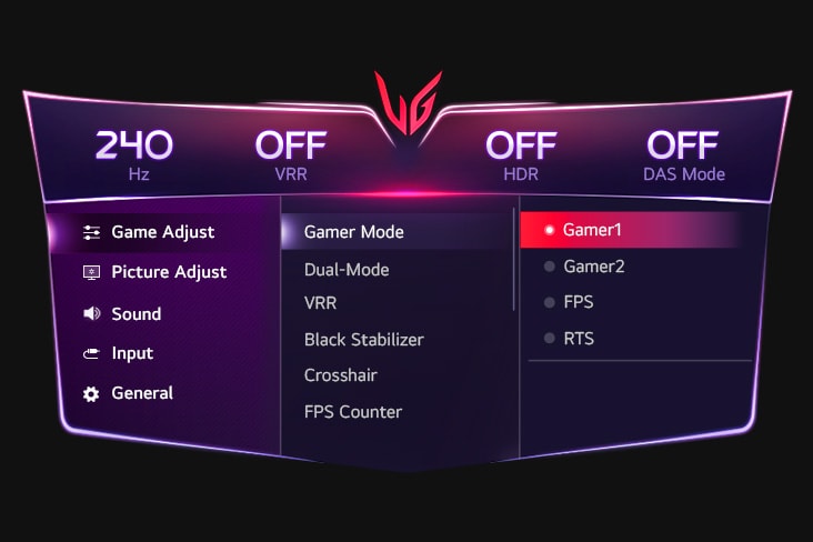 Imagen de configuración de la GUI del modo Jugador.