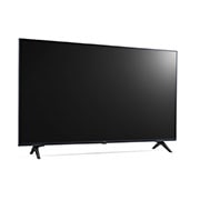 Slightly-angled right-facing side view of LG UHD TV, UT73