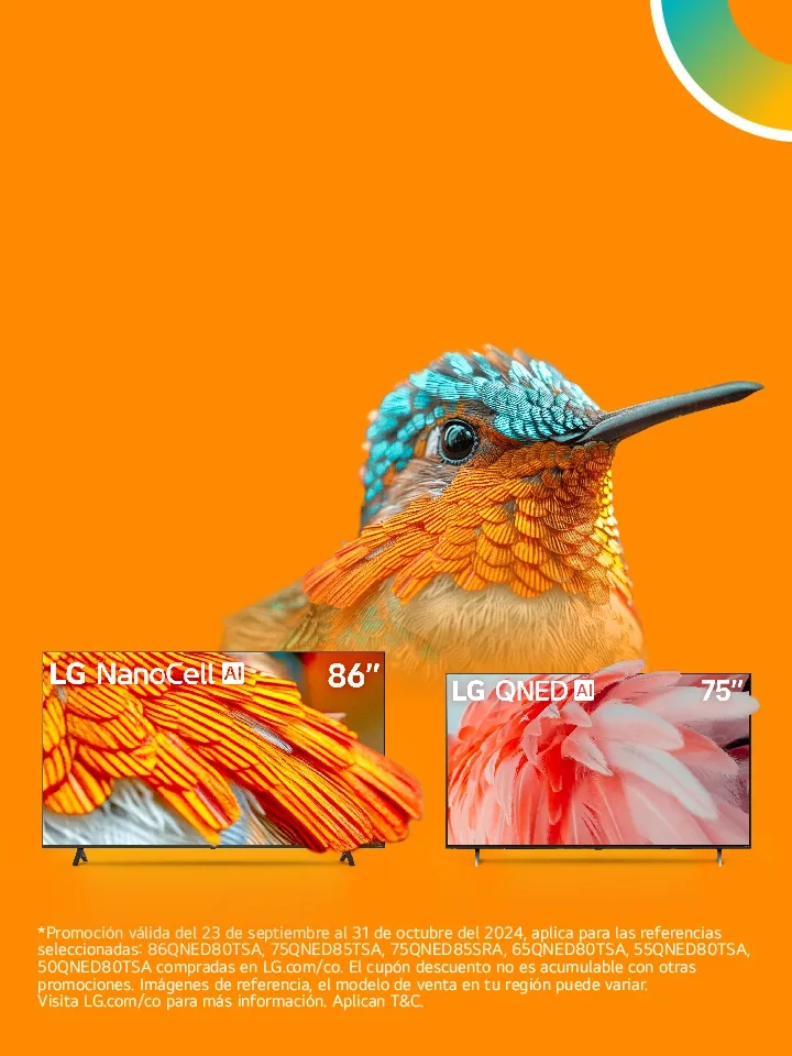 Descuentos en Televisores LG, Nanocell y QNED con un colibri