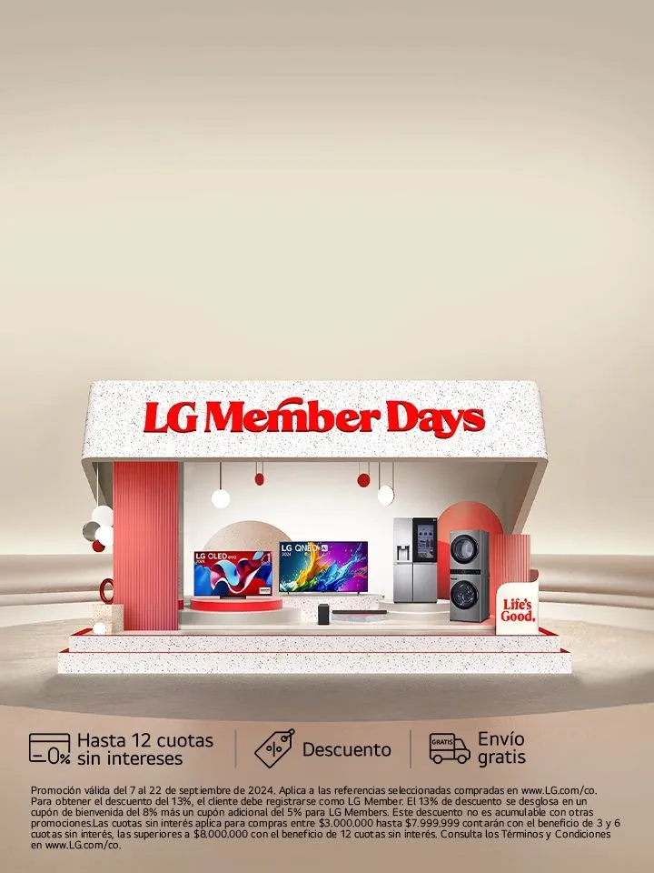 Tienda LG Member Days, Tv OLED, Nevecon, WashTower LG