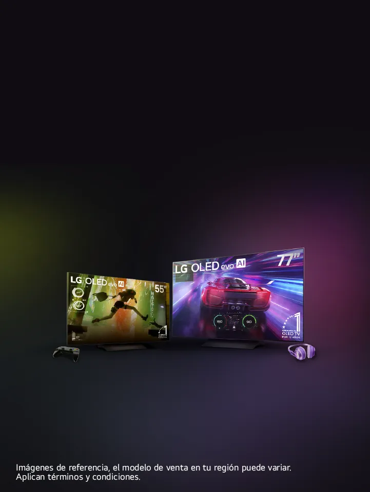 Television LG Gaming de 55 y 77 pulgagas con control de video juegos y audifonos