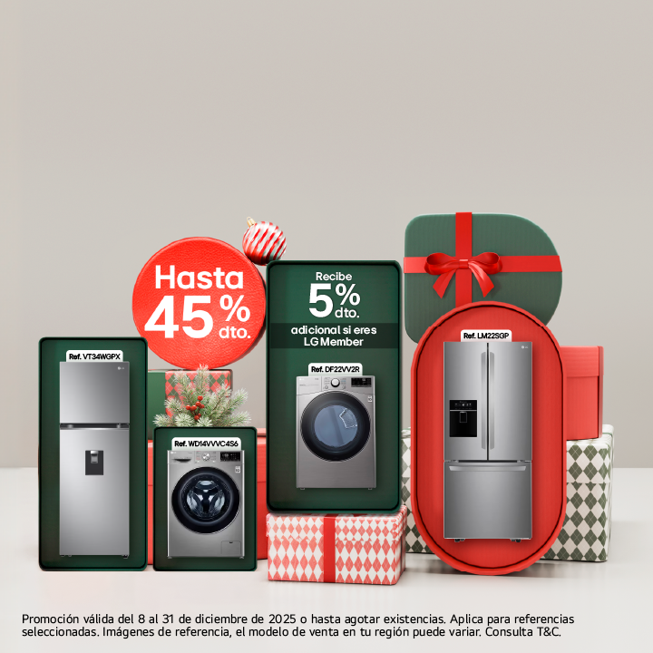 Banner promo electrodomésticos 45% de descuento Navidad