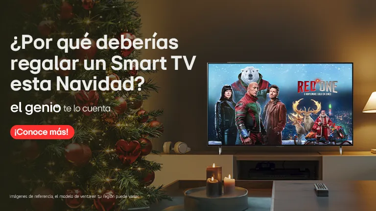 Televisor con barra de sonido LG en Sala de estar y arbol de navidad