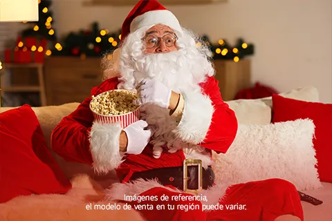 Papá Noel viendo televisión en un TV LG