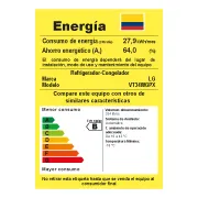 LG Nevera VT34WGPX tarjeta consumo energético