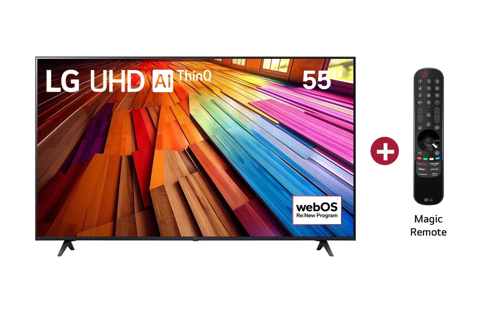 Vista frontal TV UHD LG AI 55"