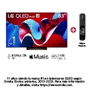 Vista frontal con LG OLED evo AI TV, OLED C4, el emblema de 11 años como líder mundial OLED y el logotipo del programa webOS Re:New en la pantalla