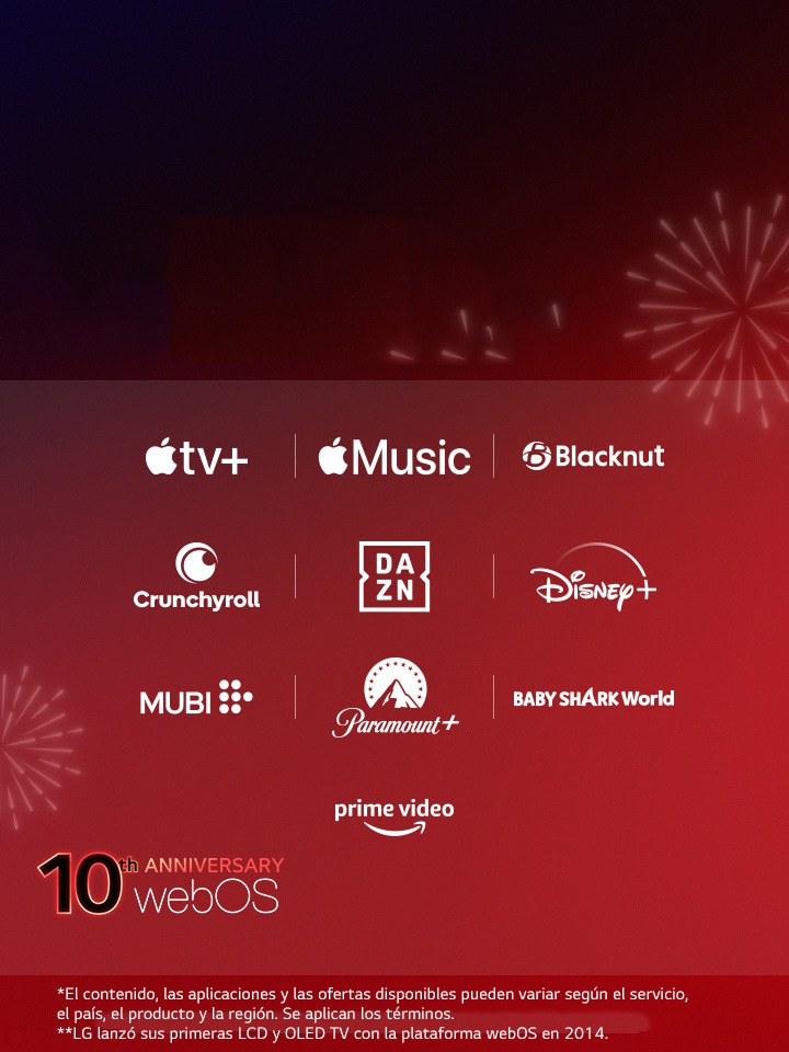 Imagen de la celebración de los 10 años de webOS durante la LG Streaming Week, con socios de contenido de todo el mundo