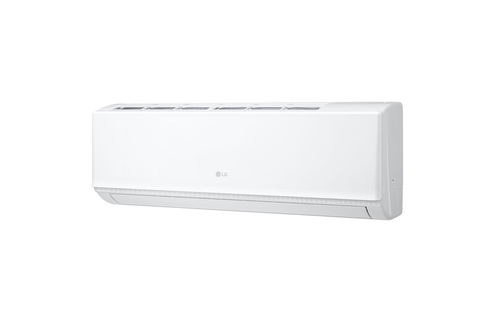 Vista frontal lateral derecha aire acondicionado LG 12000 BTU