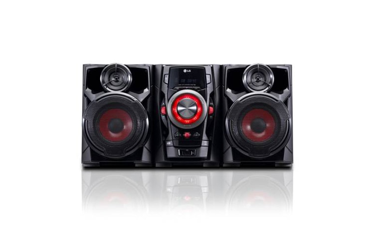 Vista frontal de Nuevo Mini Componente LG con 130w de Potencia Real (RMS) -Puerto USB - Auto DJ- Ecualizador Latino, RAD136