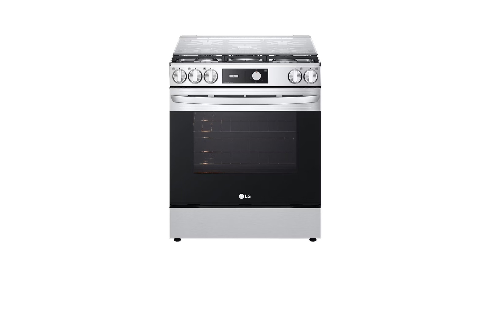 Vista frontal de Estufa LG 146 lts Easy Clean Horno de gran capacidad Gris Acero, LRGL5843S