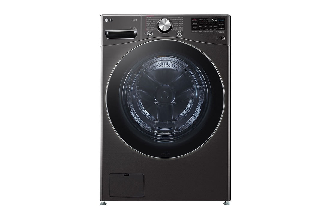 LG Lavadora carga Frontal 2en 1-22 Kg/48 lbs-AIDD-Negro acero-WD22BV2S6BR, WD22BV2S6BR