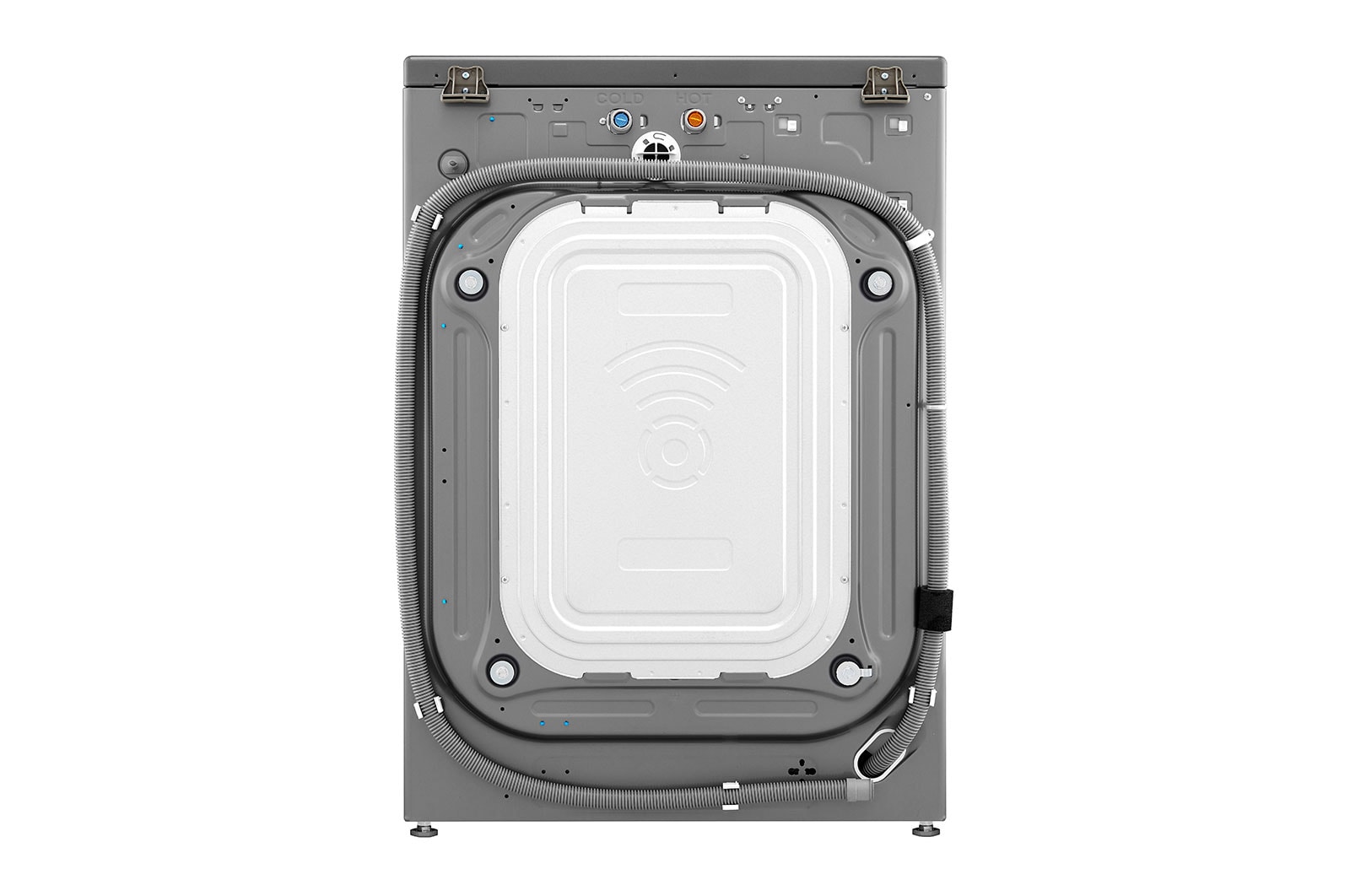 Vista trasera Lavadora LG WD22VV2S6BR completa.