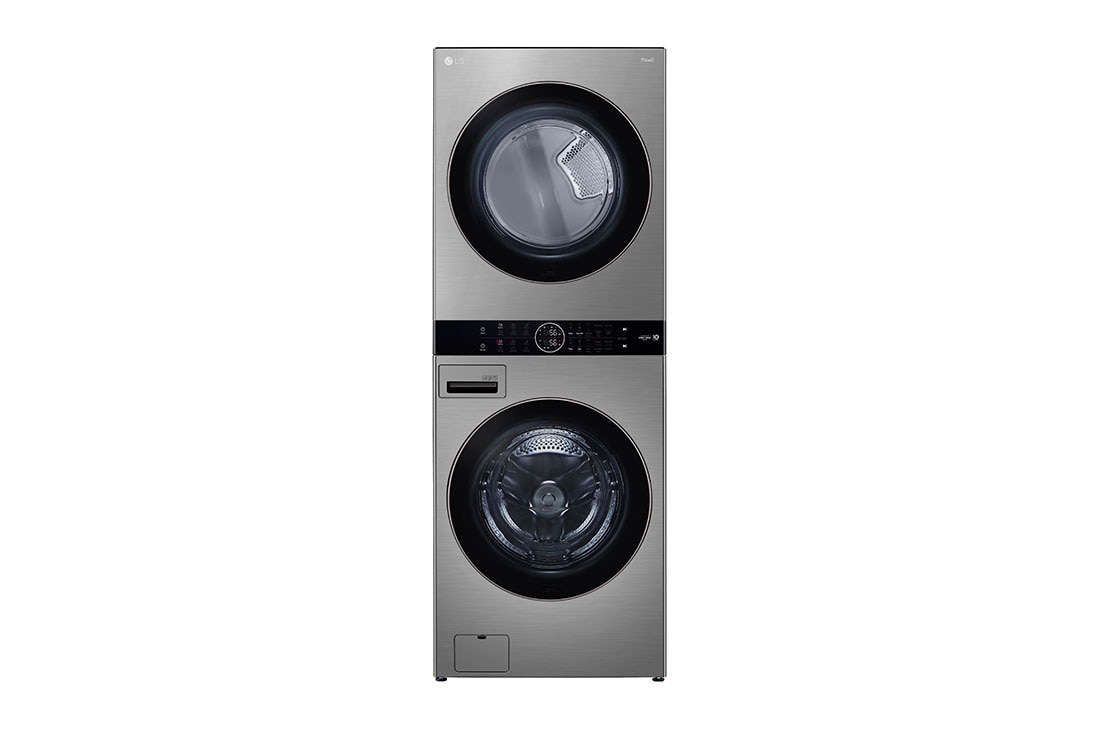 LG WashTower Lavadora (22kg/48lbs) & Secadora (22kg/48lbs) , ThinQ,con Inteligencia Artificial AI DD, Control Central, Color Silver tipo Acero Inox, WK22VS6P