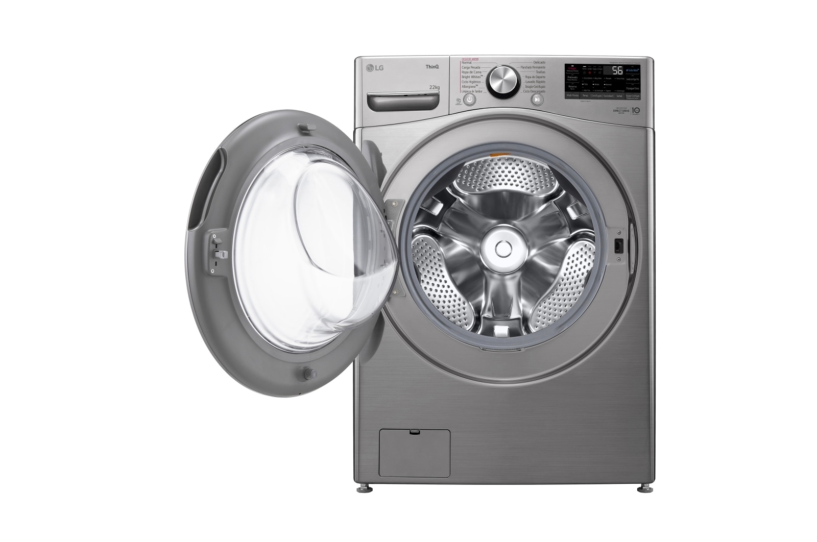 LG Lavadora Carga Frontal - 22kg/48lbs - AIDD - Gris - WM22VV2S6BR, WM22VV2S6BR