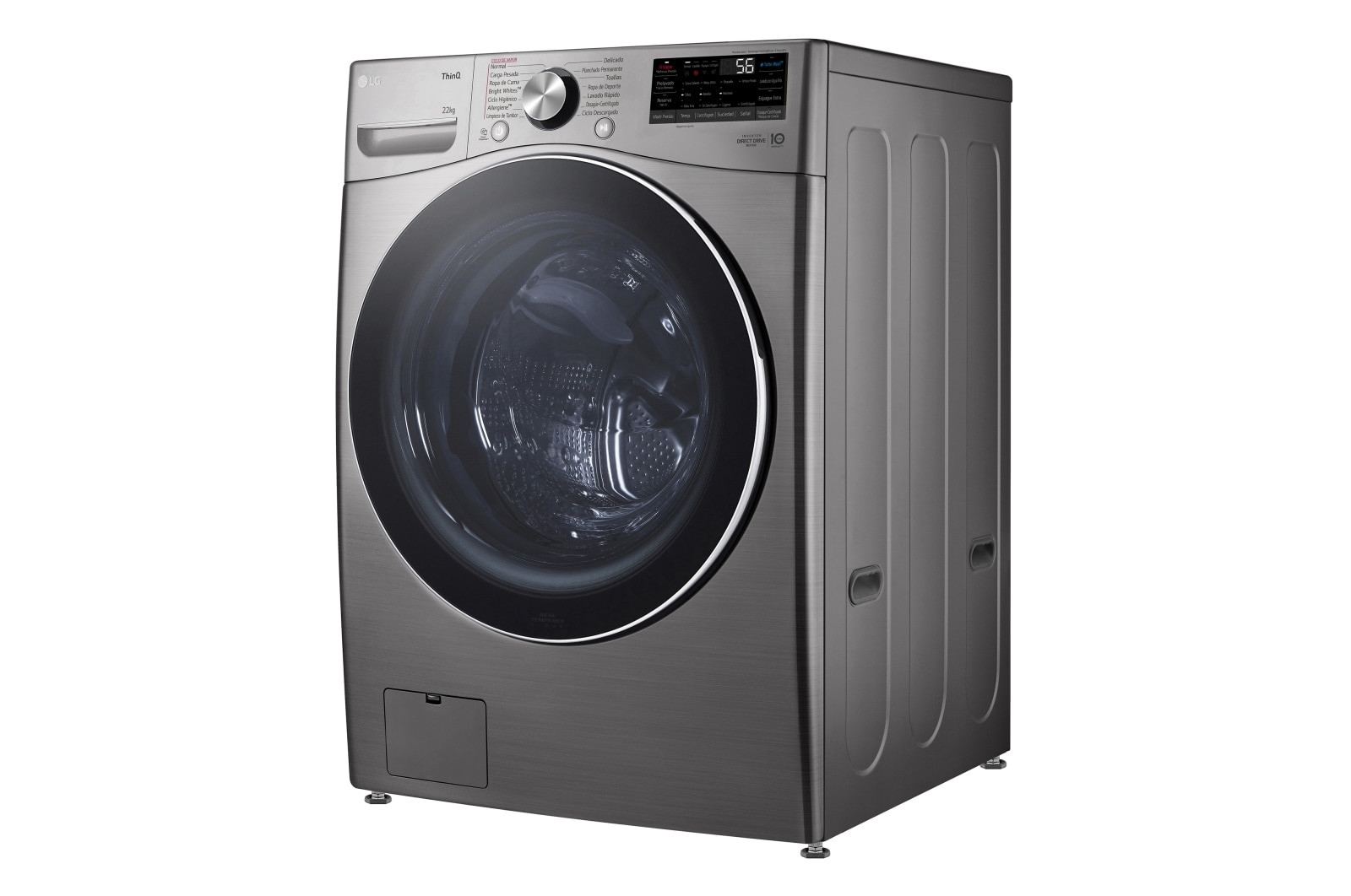 LG Lavadora Carga Frontal - 22kg/48lbs - AIDD - Gris - WM22VV2S6BR, WM22VV2S6BR