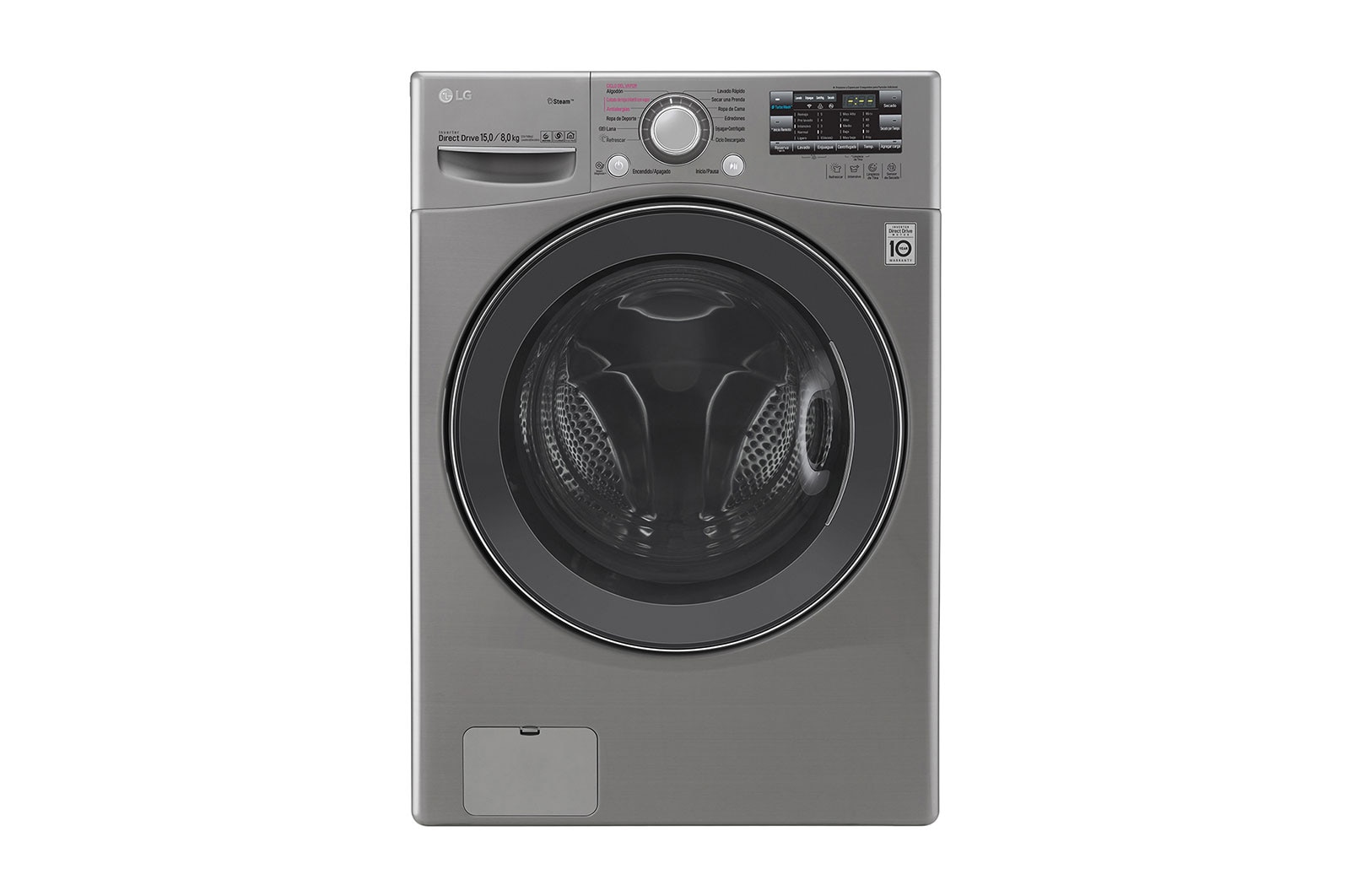 LG Lavadora/Secadora Carga Frontal 15kg de lavado y 8 Kg de Secado, 6MotionDD color Tipo Acero Inox., WD15EGS6