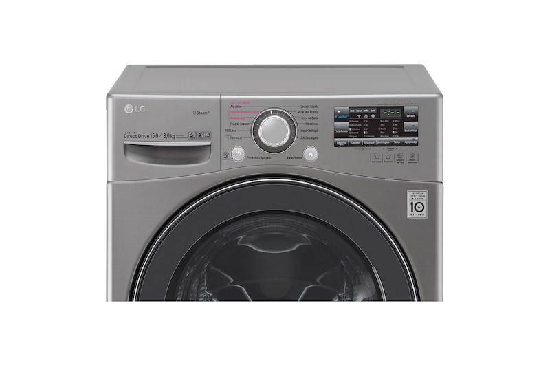 LG Lavadora/Secadora Carga Frontal 15kg de lavado y 8 Kg de Secado, 6MotionDD color Tipo Acero Inox., WD15EGS6