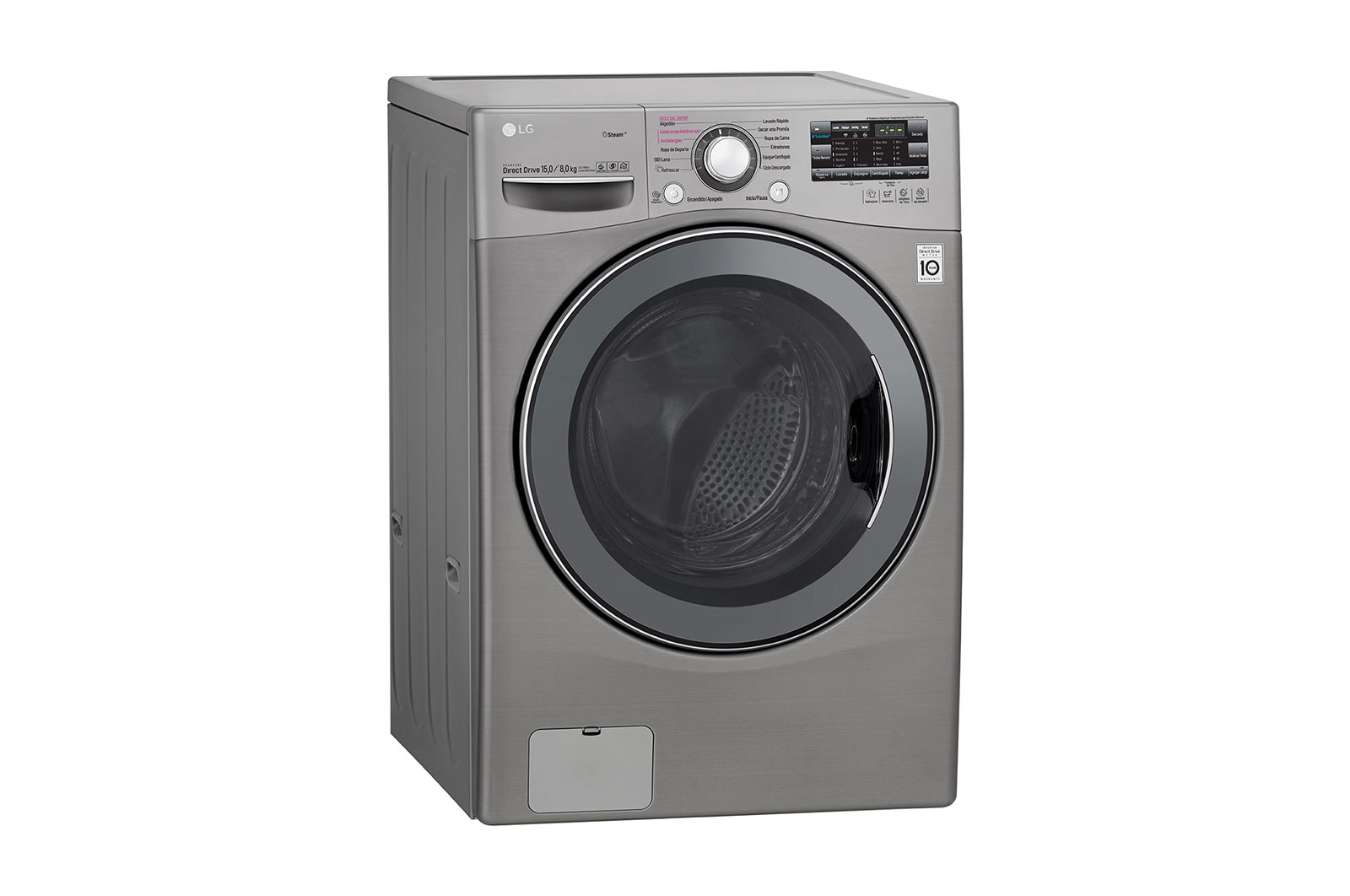 LG Lavadora/Secadora Carga Frontal 15kg de lavado y 8 Kg de Secado, 6MotionDD color Tipo Acero Inox., WD15EGS6