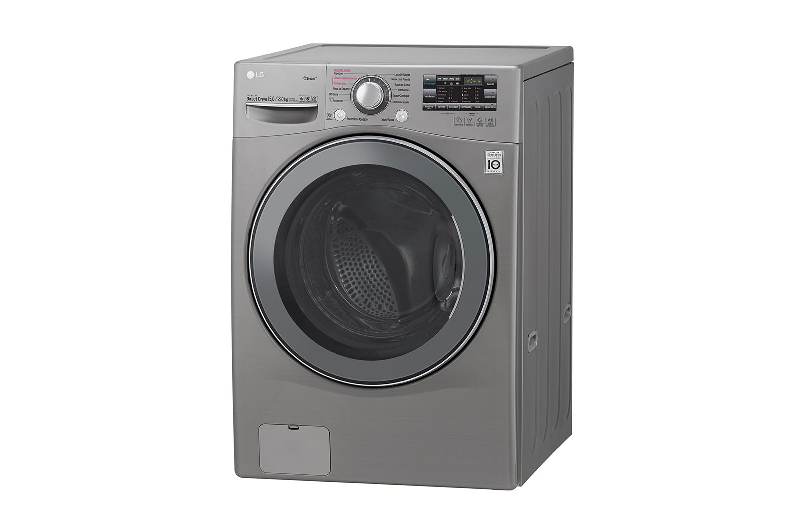 LG Lavadora/Secadora Carga Frontal 15kg de lavado y 8 Kg de Secado, 6MotionDD color Tipo Acero Inox., WD15EGS6
