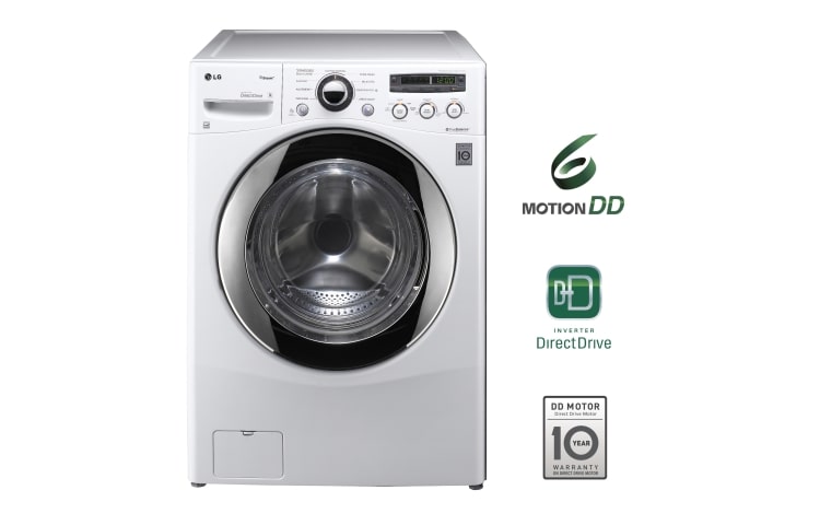 LG Pareja Lavadora 16kg/35Lbs 6Motion, Inverter Direct Drive, Smart Diagnosis, 9 programas de lavado, 8 opciones, Funcion Vapor, Color Blanco (Next III), WM2650HWA