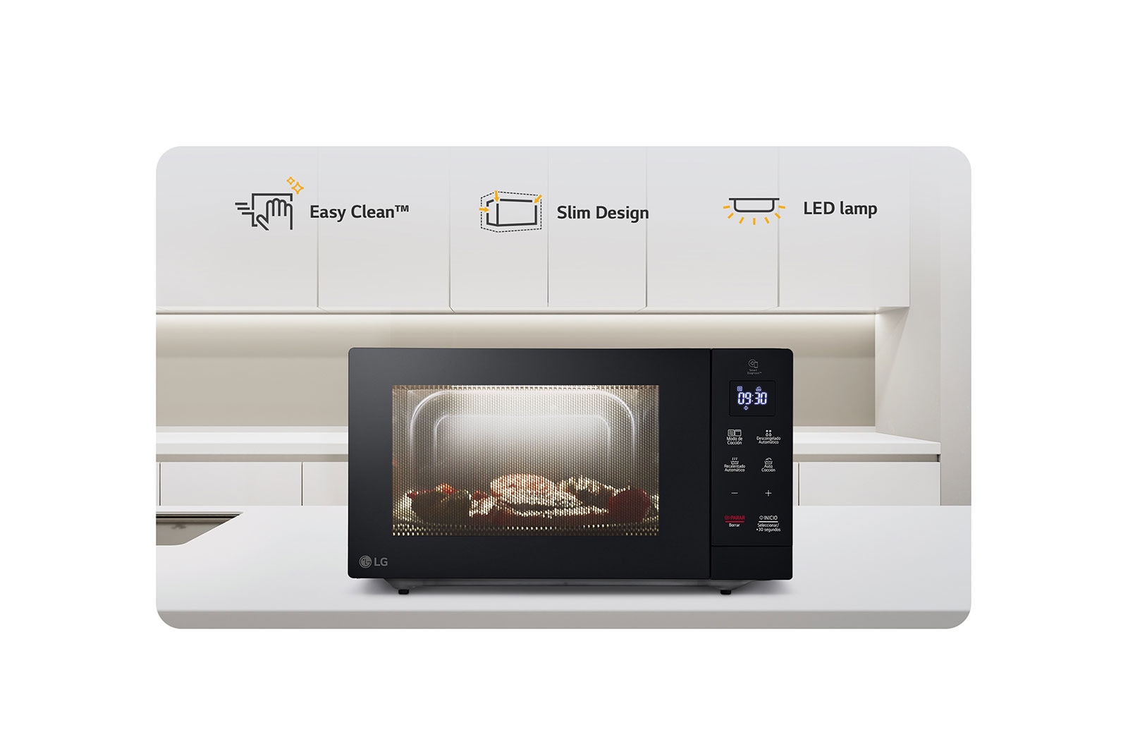 LG Microondas LG 30lt Grill Easy Clean Negro, MH7032JAS