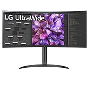 LG Monitor IPS Curvo de 34 pulgadas QHD UltraWide con multitasking, 34WQ75C-B