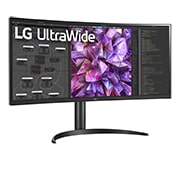 LG Monitor IPS Curvo de 34 pulgadas QHD UltraWide con multitasking, 34WQ75C-B