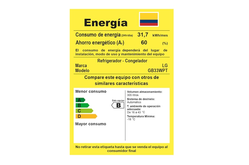 LG Nevera LG Congelador Inferior 305L Negro Mate Disp. agua , GB33WPT