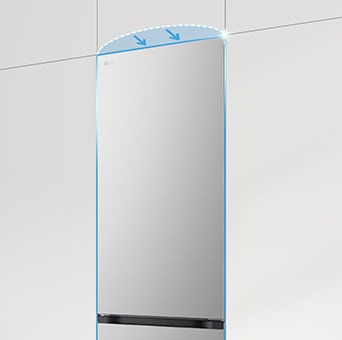 Nevera de puerta plana que se integra con los muebles de la cocina, mejeorando el diseño.