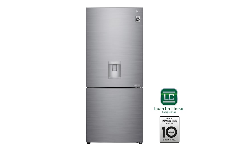 LG Nevera LG Bottom Freezer, 454lts, Tecnología NatureFRESH, Acabado Platinum Silver, LB41WPP