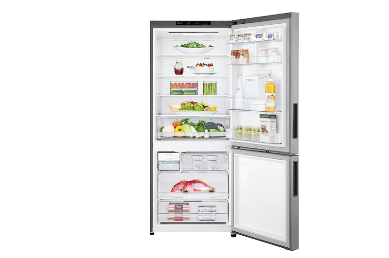 LG Nevera LG Bottom Freezer, 454lts, Tecnología NatureFRESH, Acabado Platinum Silver, LB41WPP