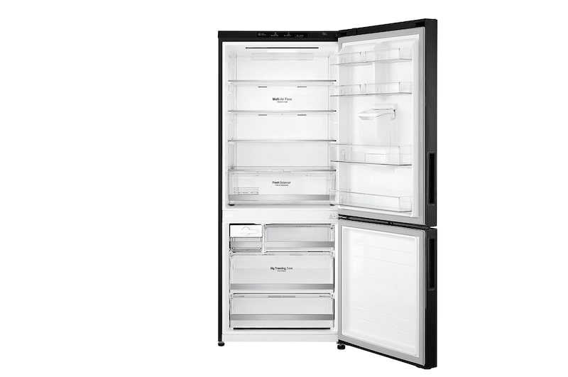 LG Nevera LG Bottom Freezer, 454lts, Tecnología NatureFRESH, Acabado Matte Black Steel, LB41WPT