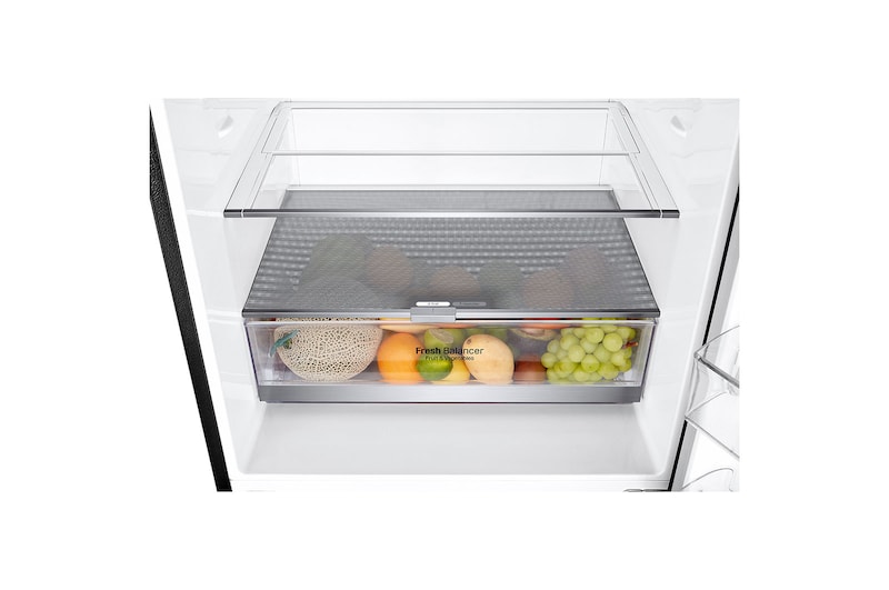 LG Nevera LG Bottom Freezer, 454lts, Tecnología NatureFRESH, Acabado Matte Black Steel, LB41WPT