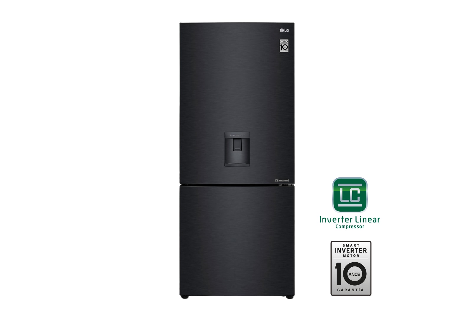 LG Nevera LG Bottom Freezer, 454lts, Tecnología NatureFRESH, Acabado Matte Black Steel, LB41WPT