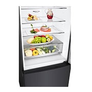 LG Nevera LG Bottom Freezer, 454lts, Tecnología NatureFRESH, Acabado Matte Black Steel, LB41WPT