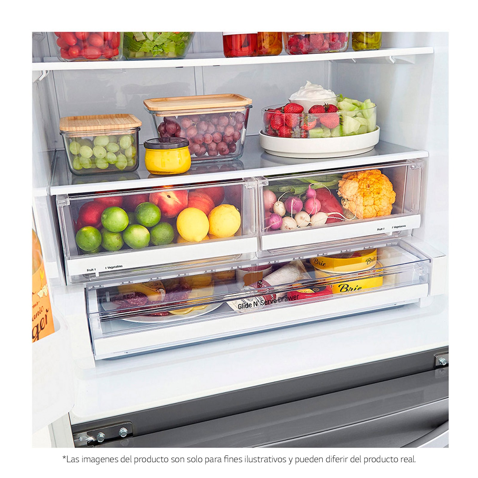 LG Nevecón French Door, Tecnología Door Cooling™, capacidad 716 LTS, acabado Platinum Silver, Inverter Lineal Compressor, LM65BGSK