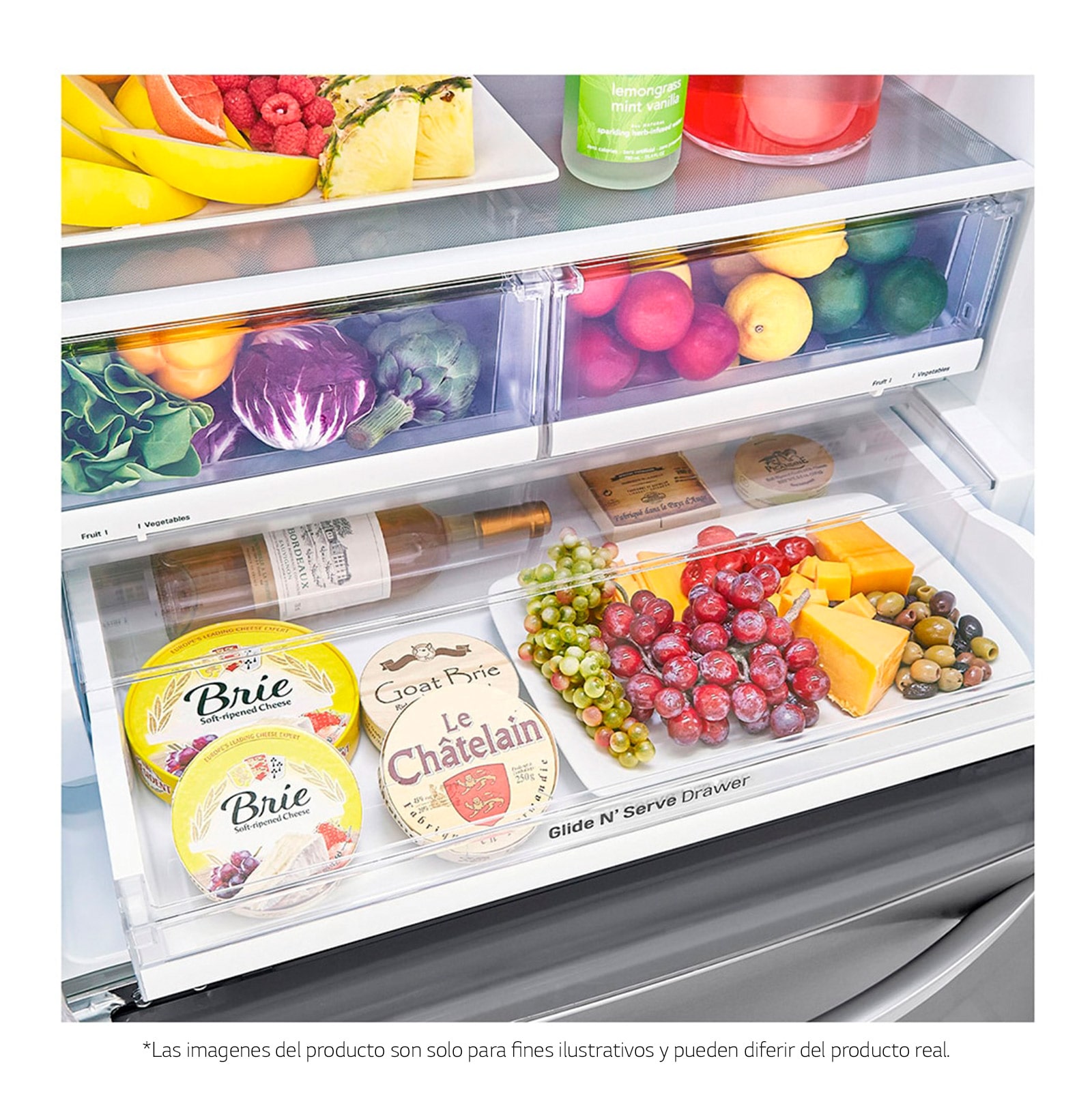 LG Nevecón French Door, Tecnología Door Cooling™, capacidad 716 LTS, acabado Platinum Silver, Inverter Lineal Compressor, LM65BGSK