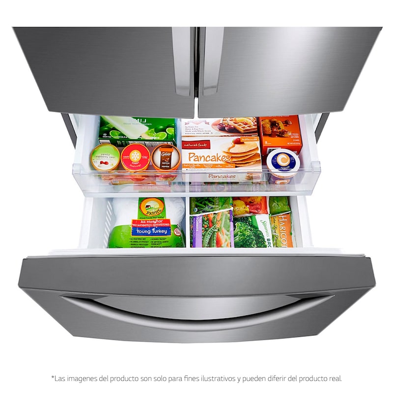 LG Nevecón French Door, Tecnología Door Cooling™, capacidad 716 LTS, acabado Platinum Silver, Inverter Lineal Compressor, LM65BGSK