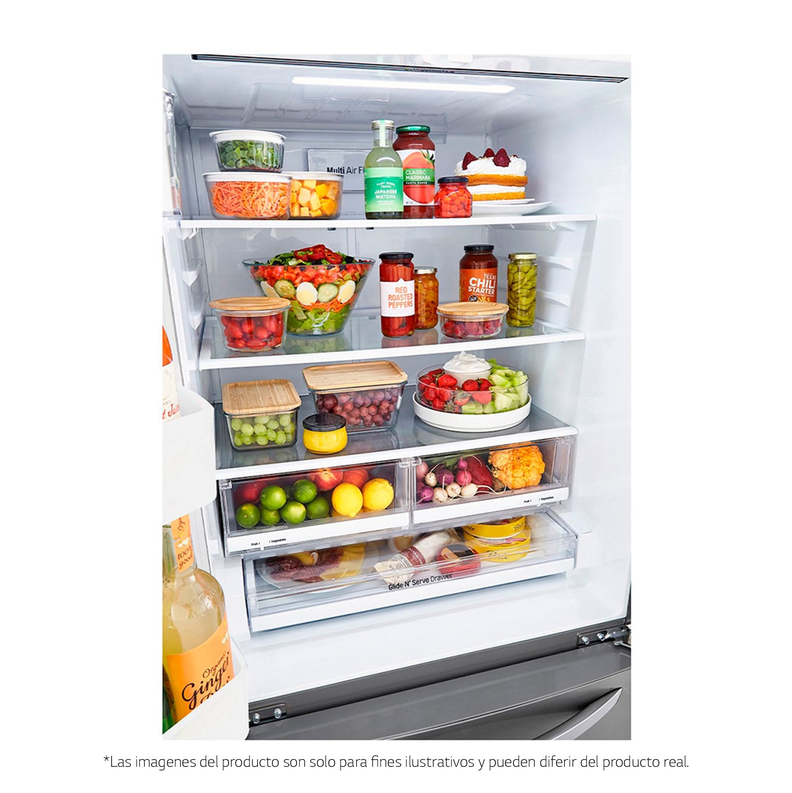 LG Nevecón French Door, Tecnología Door Cooling™, capacidad 716 LTS, acabado Platinum Silver, Inverter Lineal Compressor, LM65BGSK